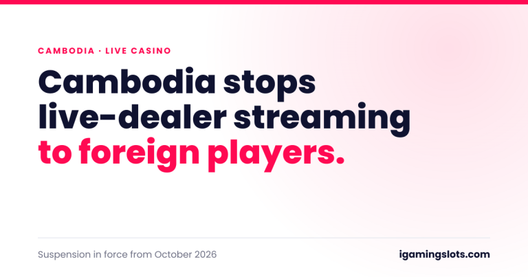 Cambodia suspends live-dealer streaming from its casinos to foreign players
